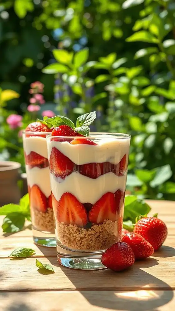strawberry basil yogurt parfaits strawberry basil yogurt parfaits
