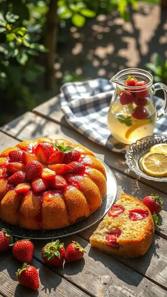 strawberry cornmeal upside down cake