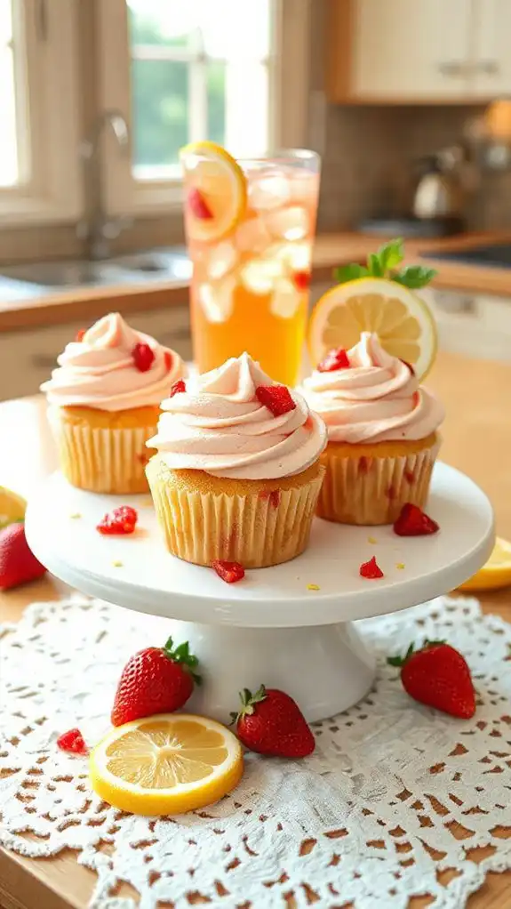 strawberry lemonade freedom cupcakes