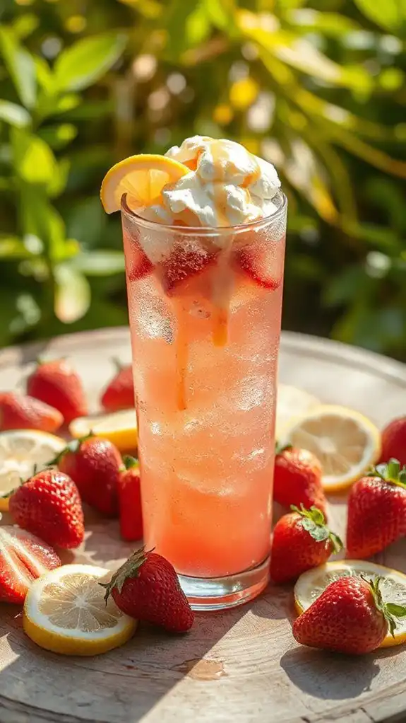strawberry lemonade ice cream float
