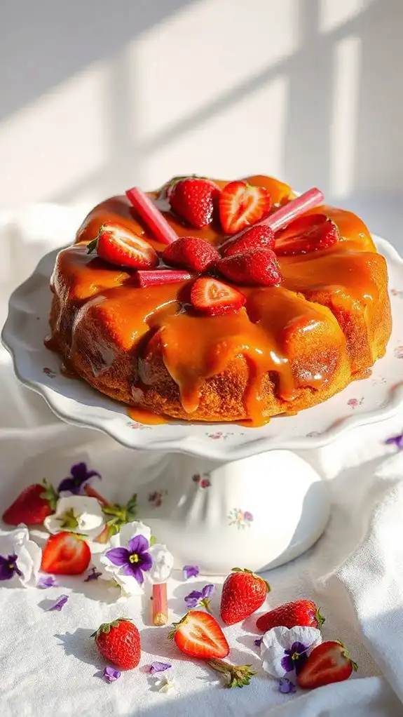 strawberry rhubarb cake delight