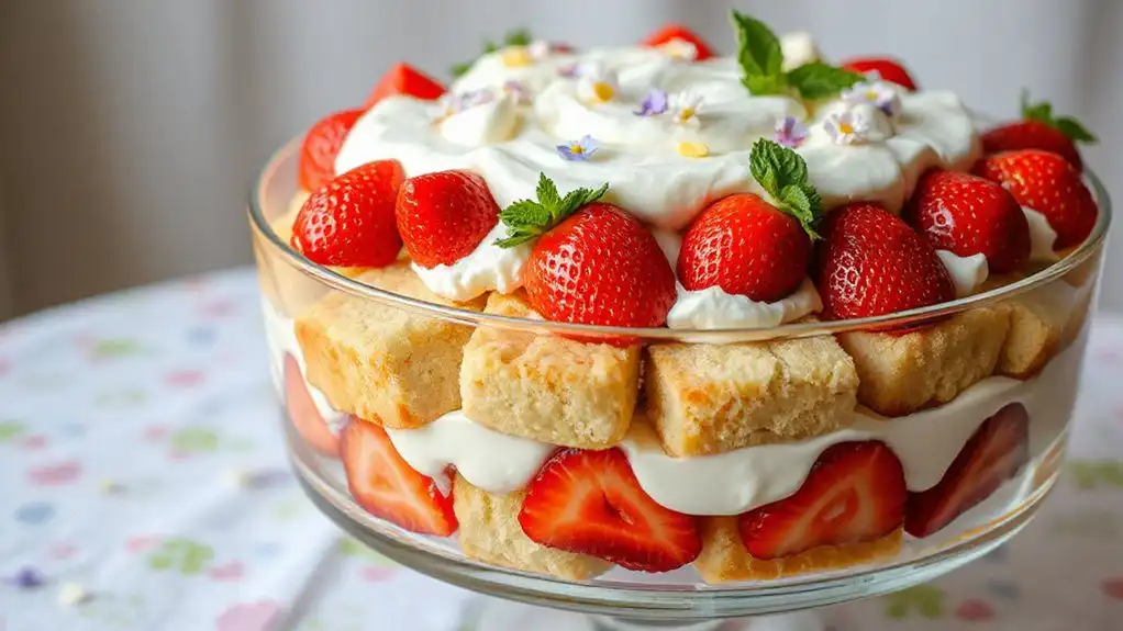 strawberry shortcake trifle layers