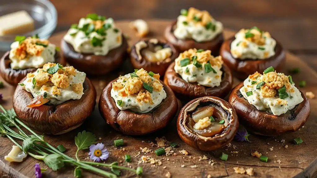 stuffed mushrooms with herbs