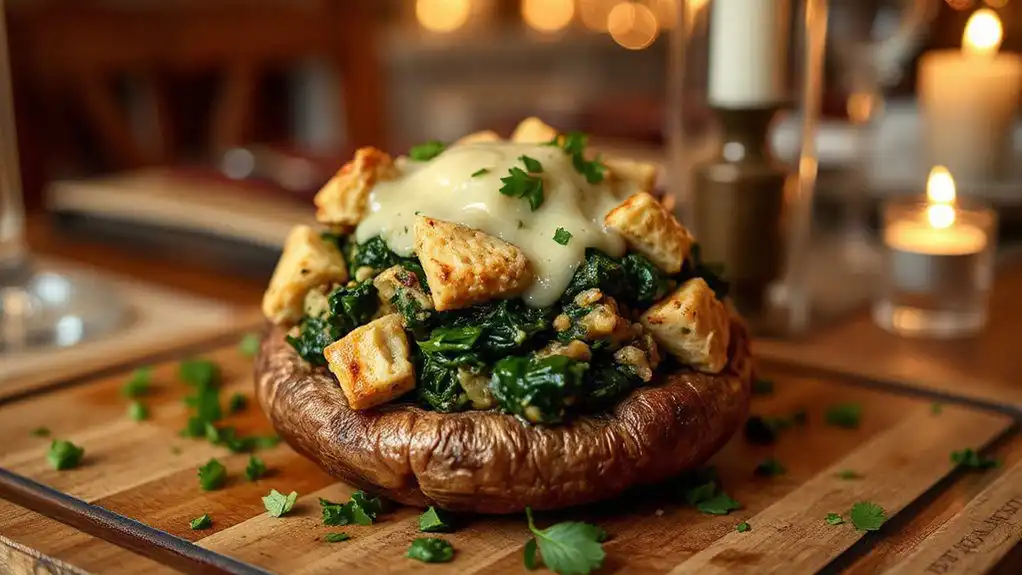 stuffed mushrooms with spinach