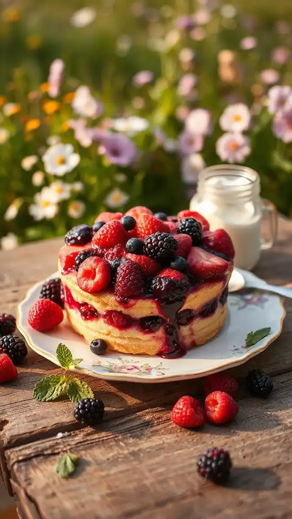 summer berry bread dessert