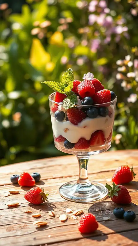 summer berry marzipan dessert