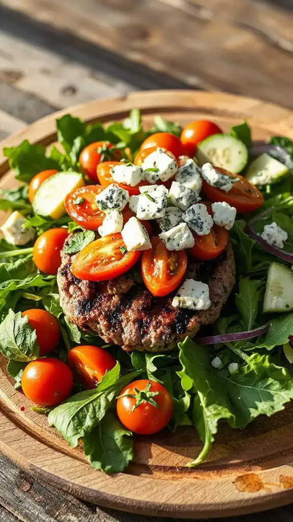 summer blue burger salad