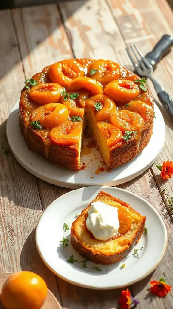 summer dessert with apricots