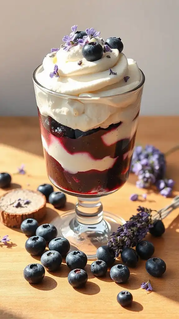 summer dessert with blueberries