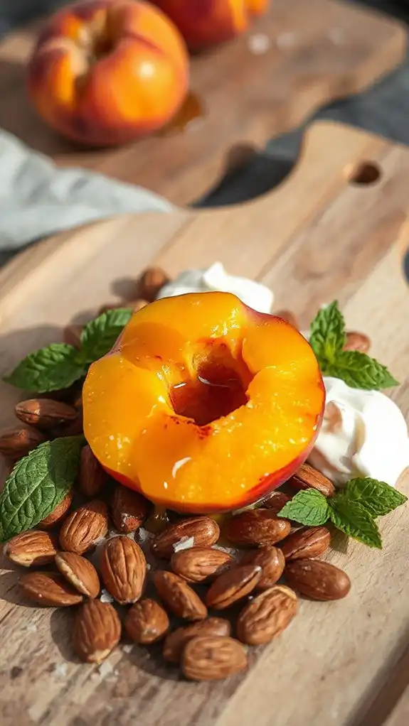 summer dessert with peaches