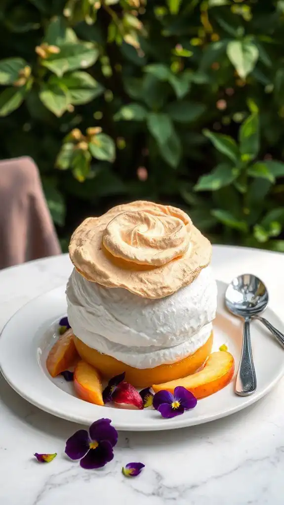 summer dessert with peaches