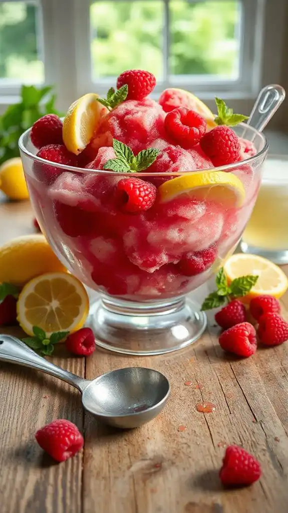 summer frozen raspberry treat
