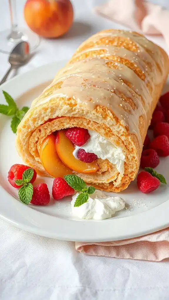 summer fruit dessert roulade