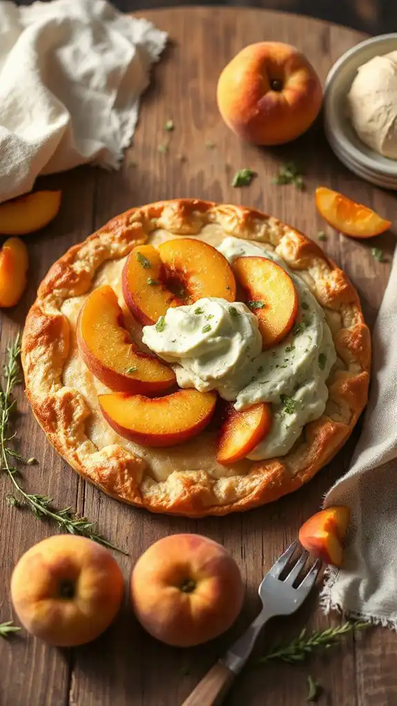 summer white peach tart