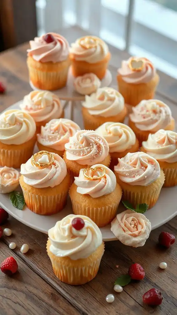sweet engagement party cupcakes