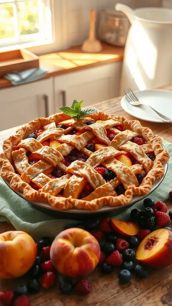 sweet peach berry pie