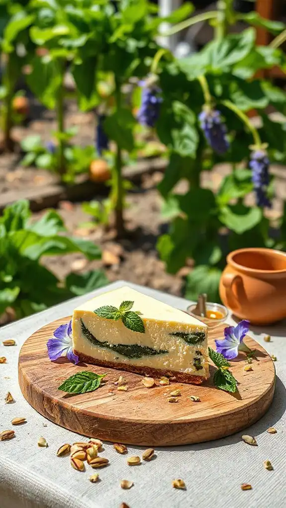 sweet potato leaf cheesecake