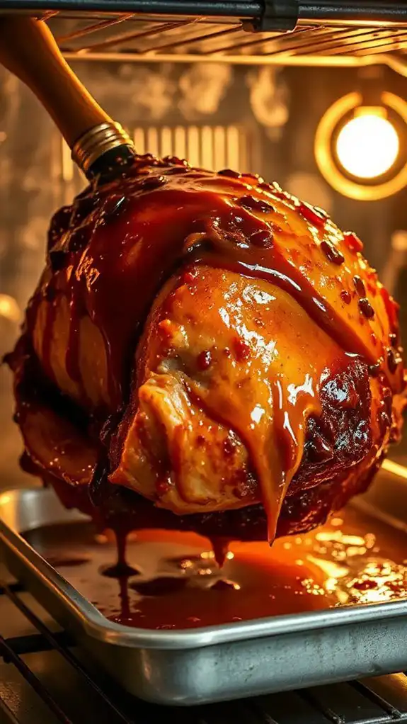 take ham out oven