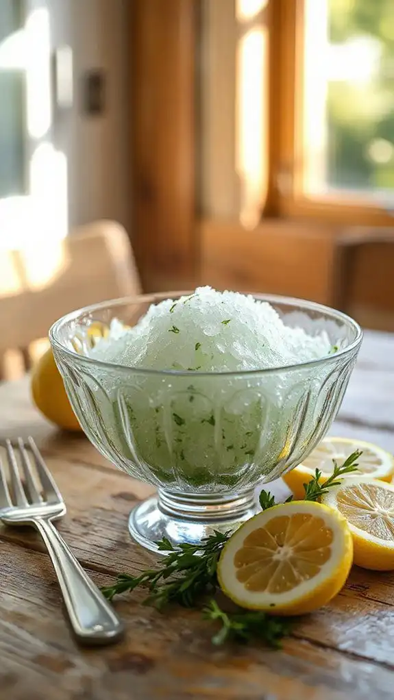 tarragon infused frozen dessert