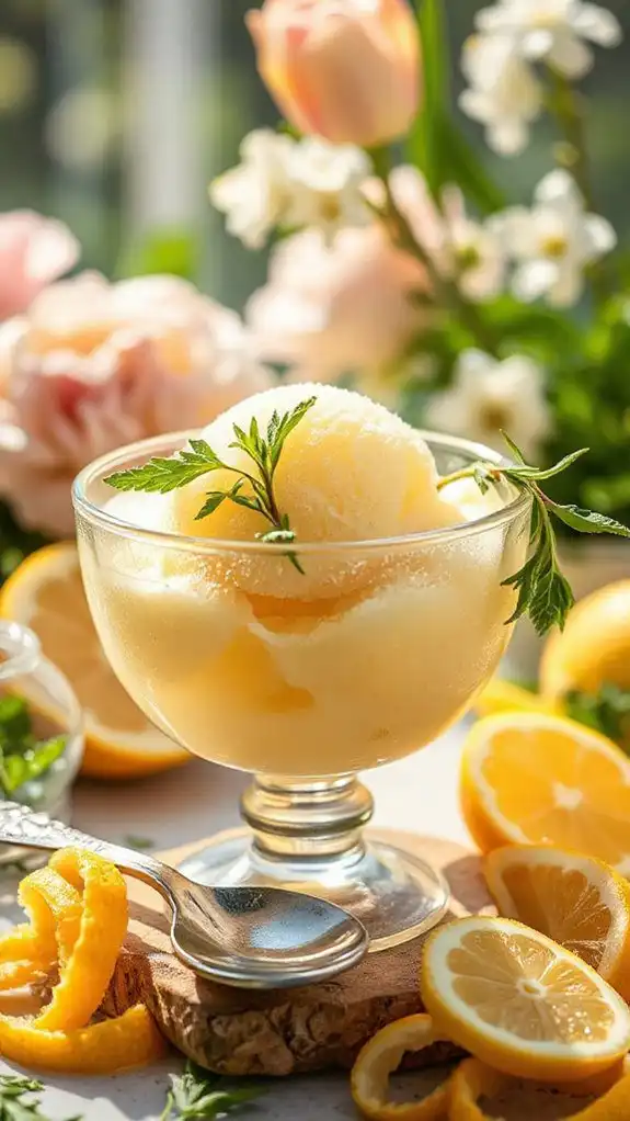 tarragon lemon sorbet delight