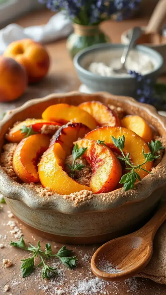 tarragon peach crumble delight