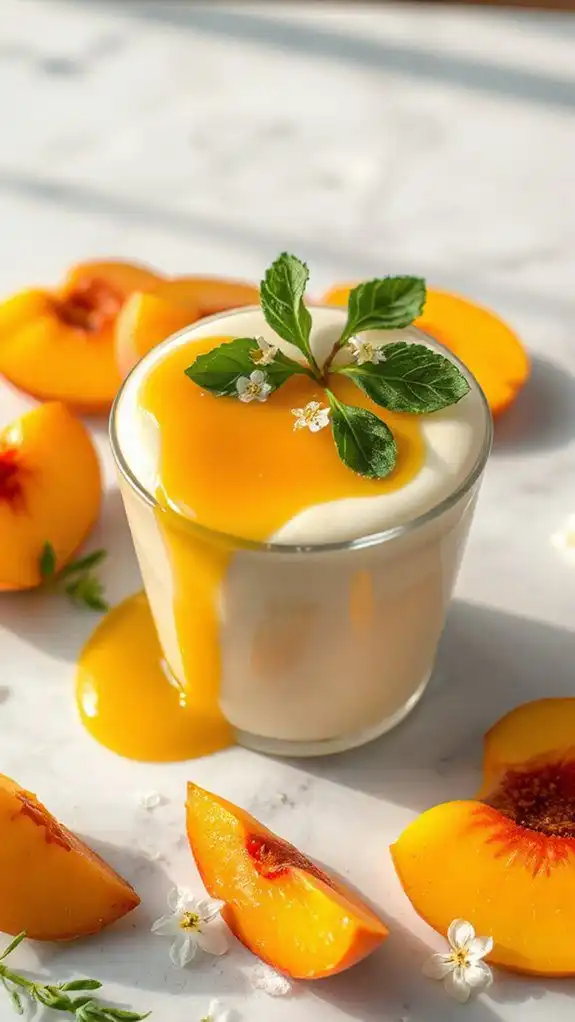 tarragon peach panna cotta