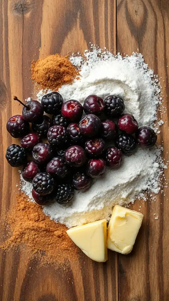 tart blackberries with structure