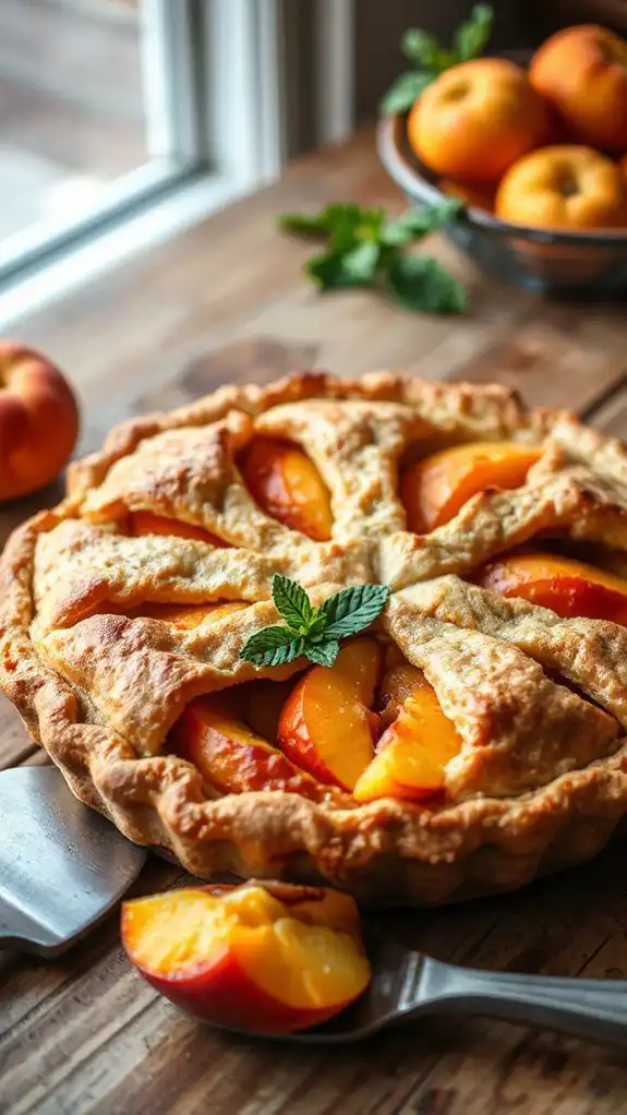 tasty nectarine pie dessert