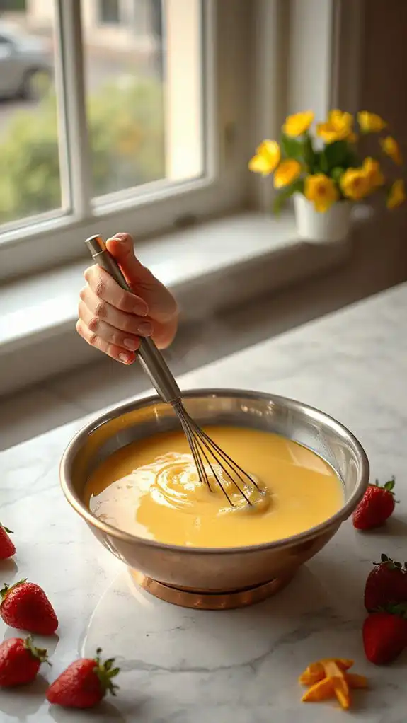 temper eggs for custard