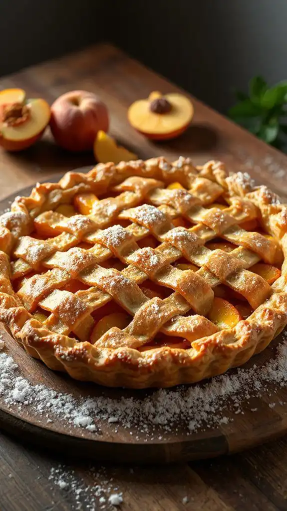 the peach lattice pie