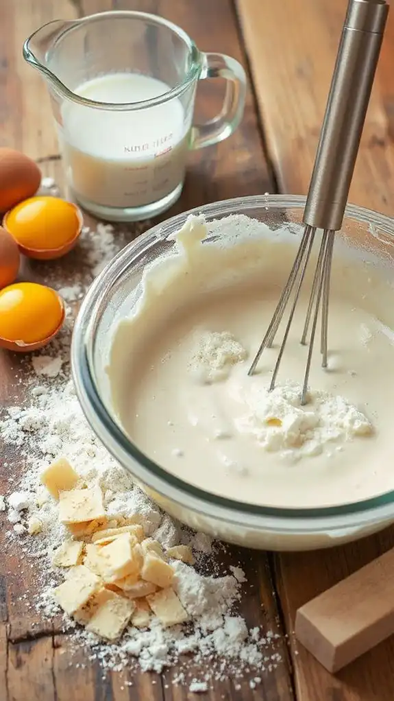 thoroughly mix batter ingredients
