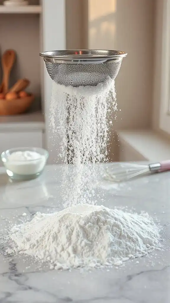 thoroughly sift powdered sugar