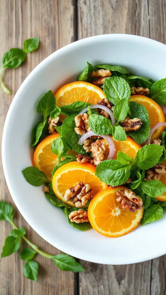 toss salad with nuts