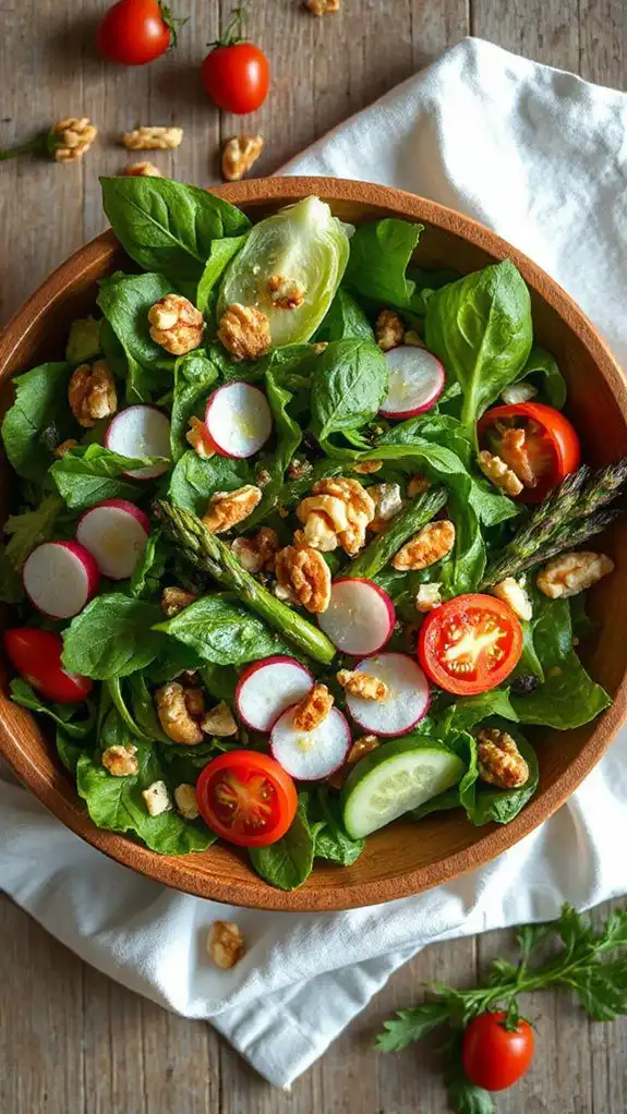 tossed salad with nuts