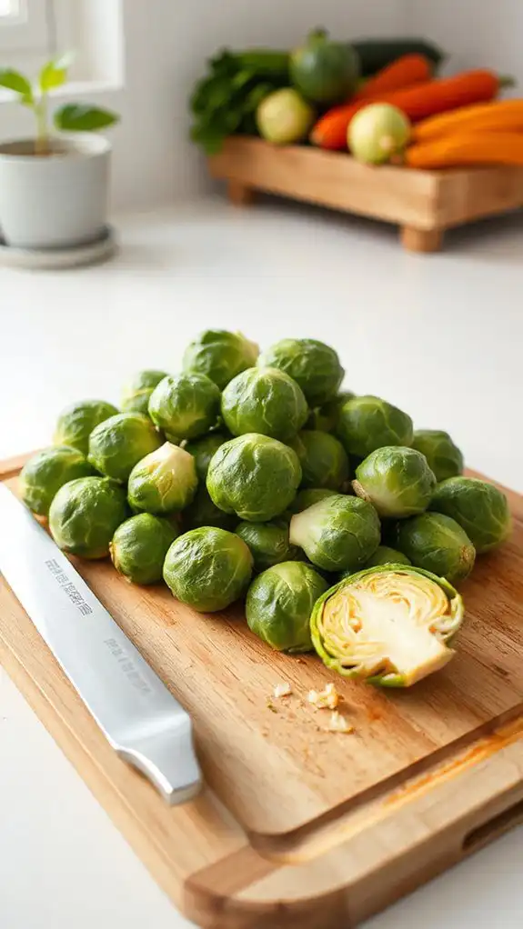 trim and cut sprouts