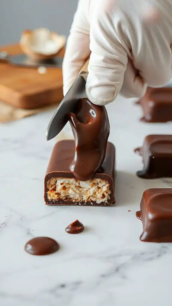 trim excess chocolate edges