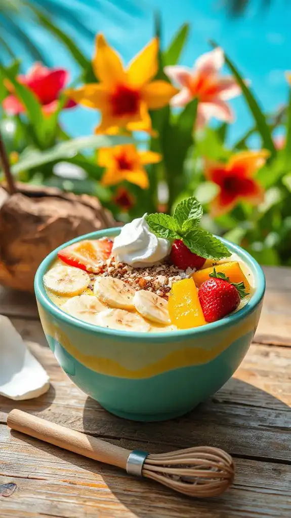 tropical banana smoothie bowls