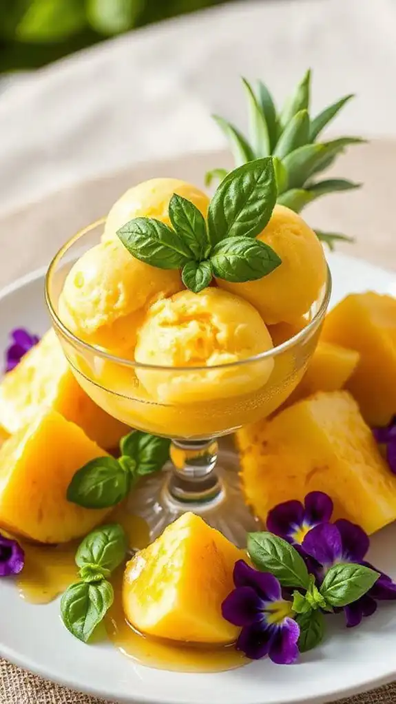 tropical basil frozen treat