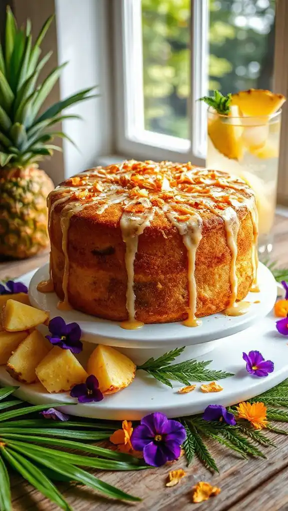 tropical boozy rum cake