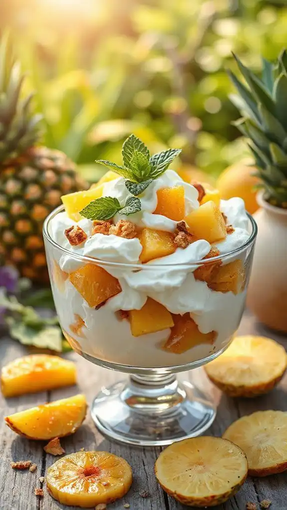 tropical caramelized pineapple dessert