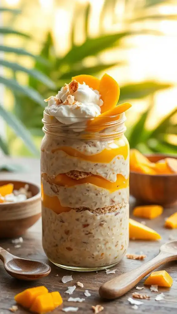 tropical coconut mango oats