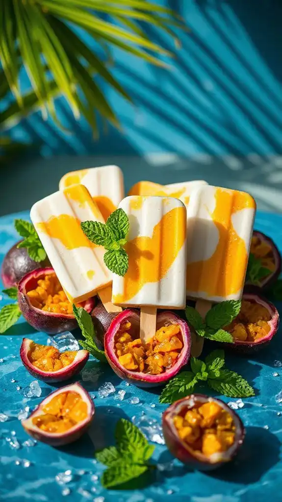 tropical coconut mint popsicles