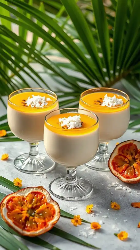 tropical coconut panna cotta