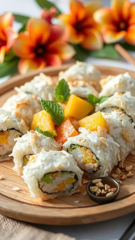 tropical dessert sushi rolls tropical dessert sushi rolls