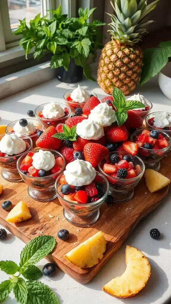 tropical dessert with berries