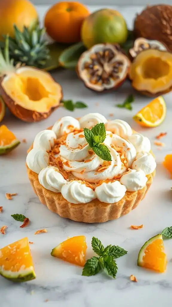 tropical dessert with meringue