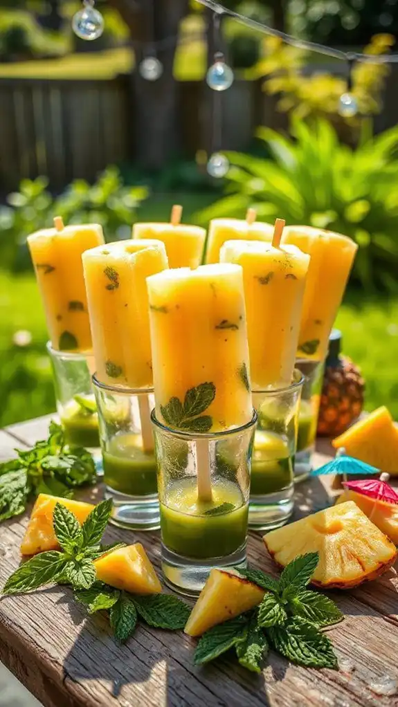 tropical frozen mojito pops