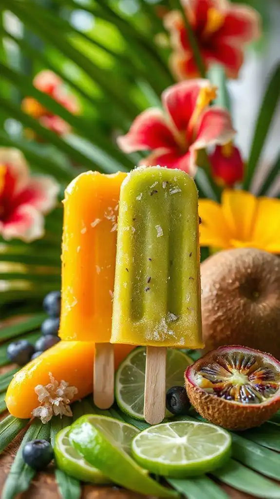 tropical fruit healthy popsicles