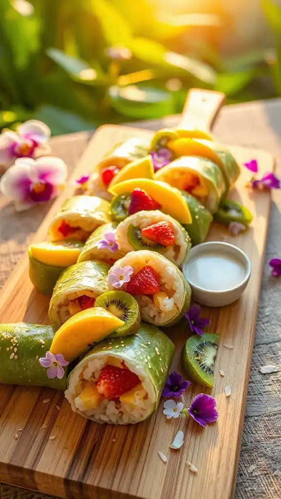 tropical fruit sushi rolls tropical fruit sushi rolls