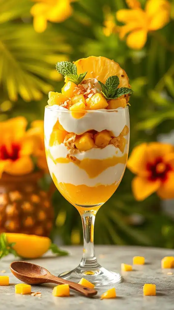 tropical fruit yogurt layers